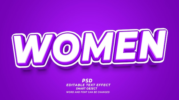 Mujeres 3d texto editable PSD plantilla de photoshop