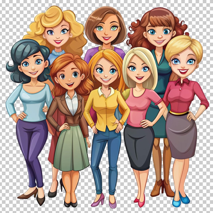 PSD mujeres de dibujos animados