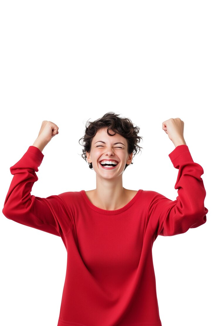 PSD mujeres sonriendo con las manos levantadas y aplaudiendo la victoria copia spaceweb bannerpngcliparttransparente