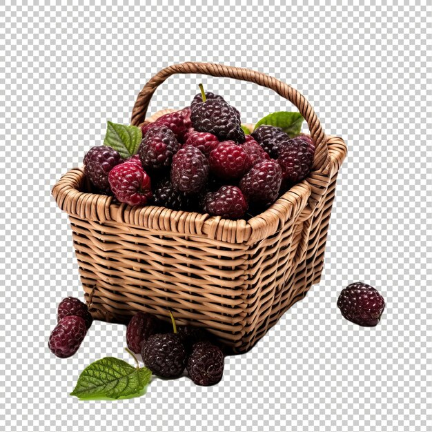 Mulberries auf tisch psd hintergrund weiß