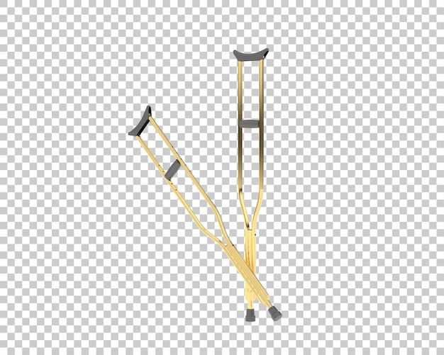 La muleta aislada en el fondo de la ilustración de renderización 3D
