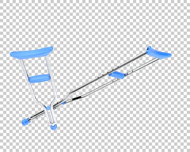 La muleta aislada en el fondo de la ilustración de renderización 3D