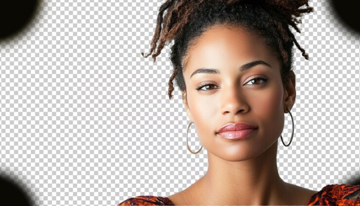 PSD mulher africana em fundo transparente