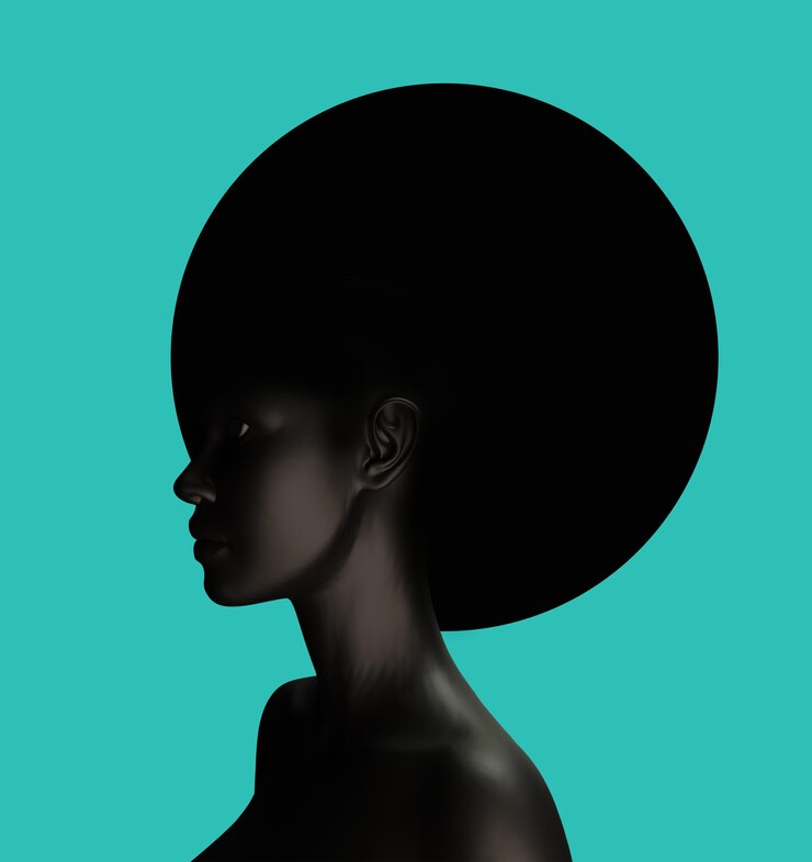 PSD mulher afro renderização em 3d africana