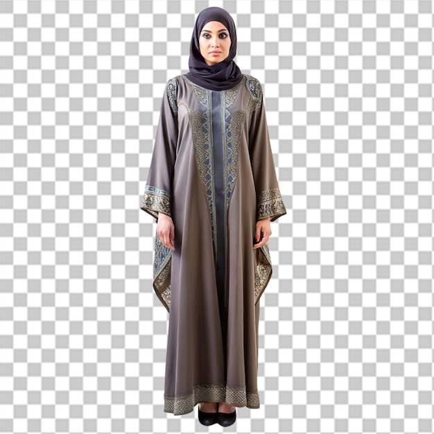 PSD mulher árabe saudita em abaya usando uma máscara de rosto de pé de frente