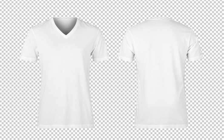 PSD mulher branca v-nect camisetas frente e verso maquete