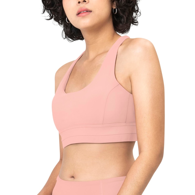 PSD mulher com sutiã e leggings esportivos em psd rosa