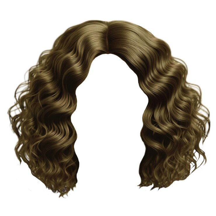 PSD mulher da moda com cabelos encaracolados, cores loiras castanhas, moda, beleza, estilo gerado pela ia.
