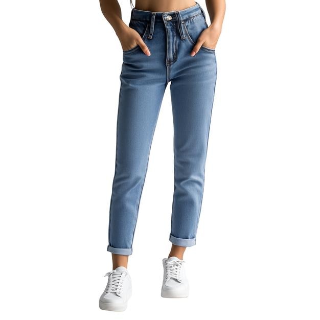 PSD mulher de calça jeans isolada