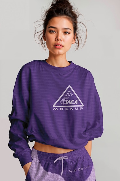 Mulher de camisola branca e calças