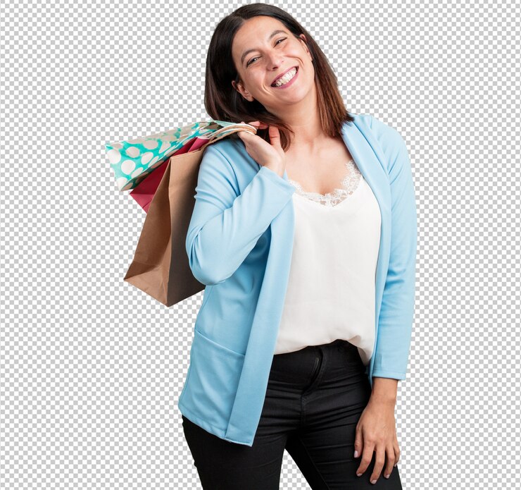 PSD mulher de meia idade alegre e sorridente