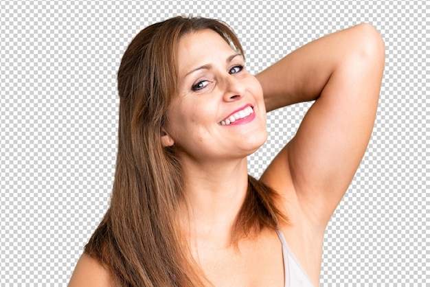 Mulher de meia-idade sobre um fundo isolado Retrato