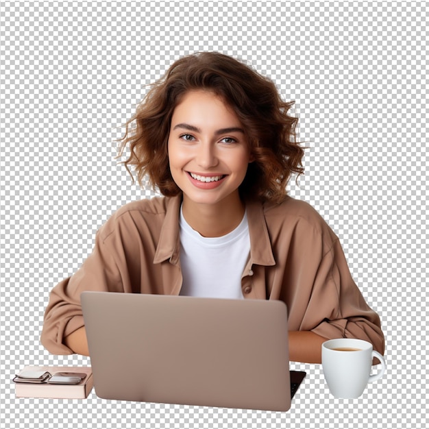 Mulher de negócios a trabalhar no portátil.