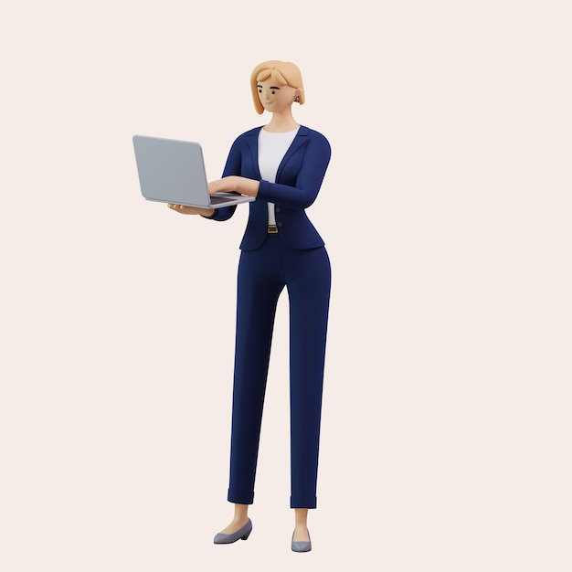 Mulher de negócios com laptop