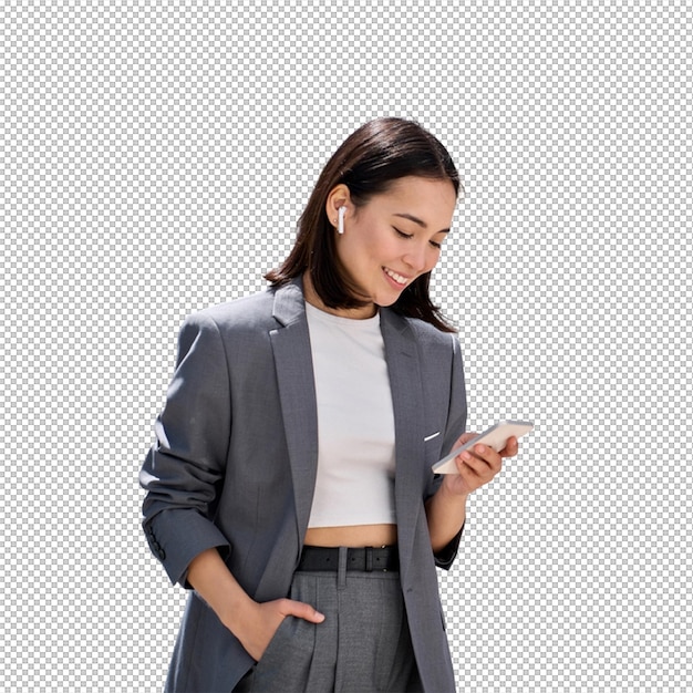 Mulher de negócios usando smartphone