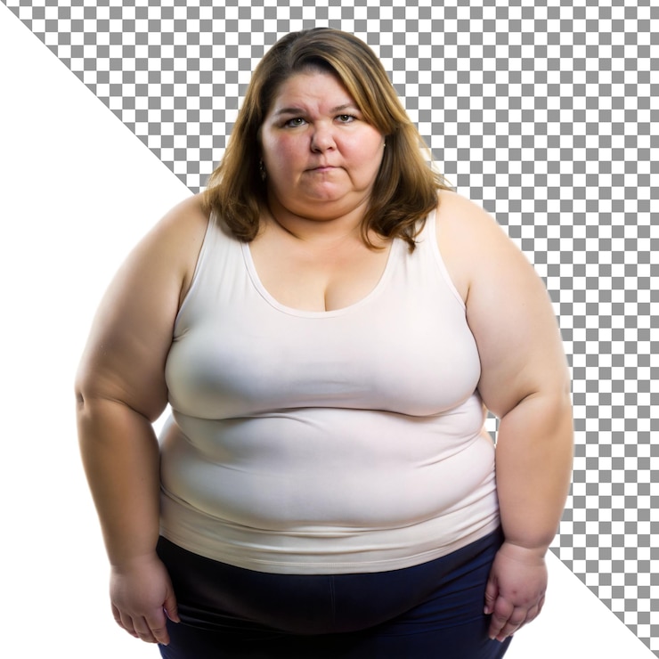 PSD mulher de pé e de frente para a câmera em roupas casuais