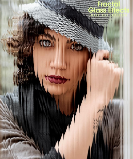 Mulher elegante efeitos fotográficos de vidro fractal