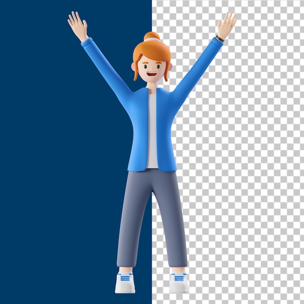 mulher grita ilustração 3d