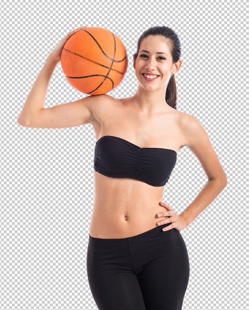 Mulher jogando basquete