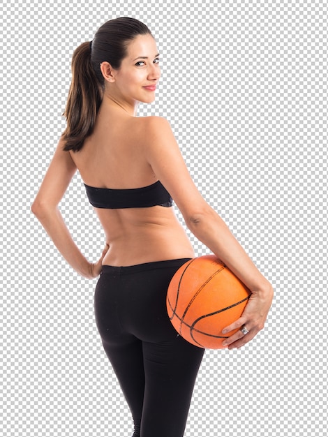 Mulher jogando basquete