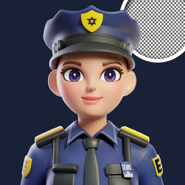 PSD mulher policial avatar 3d