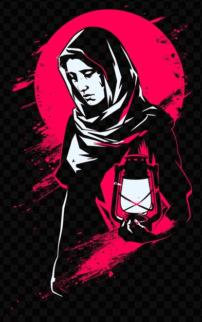 PSD mulher refugiada segurando uma lanterna no escuro design de cartaz wi psd poster banner design art refugee