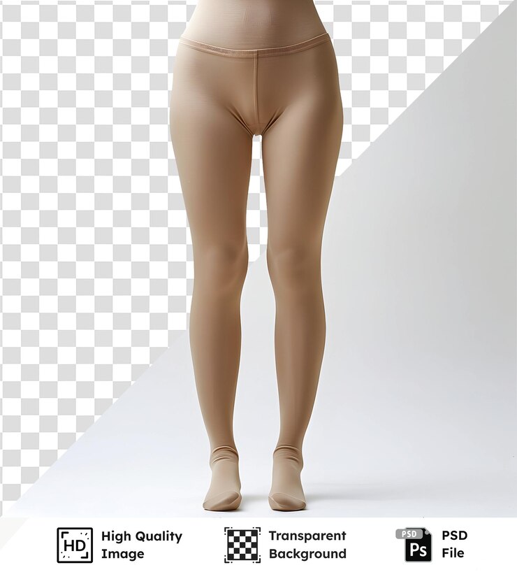 PSD mulher vestindo meias bege imagem transparente de alta qualidade
