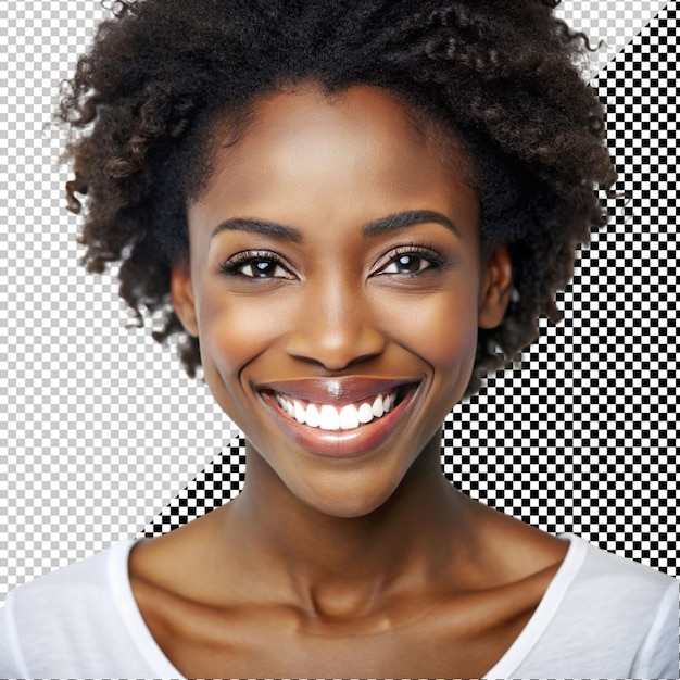 PSD mulheres negras atraentes com dentes brancos em fundo transparente