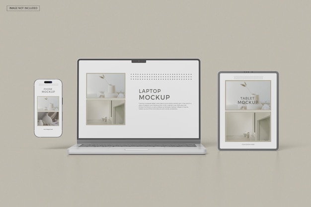 Multi-Device-Reaktions-Website-Mockup für mehrere Geräte