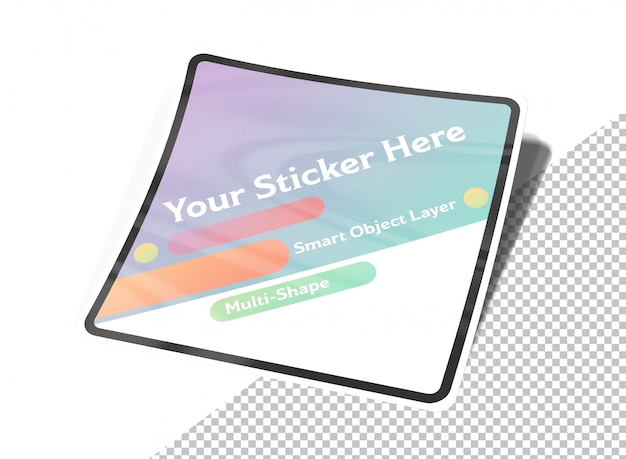 Multi-shape sticker mockup versão quadrada