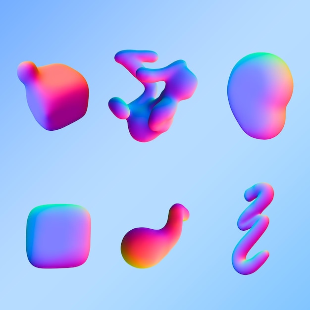 Multicolori fluidi astratti 3D
