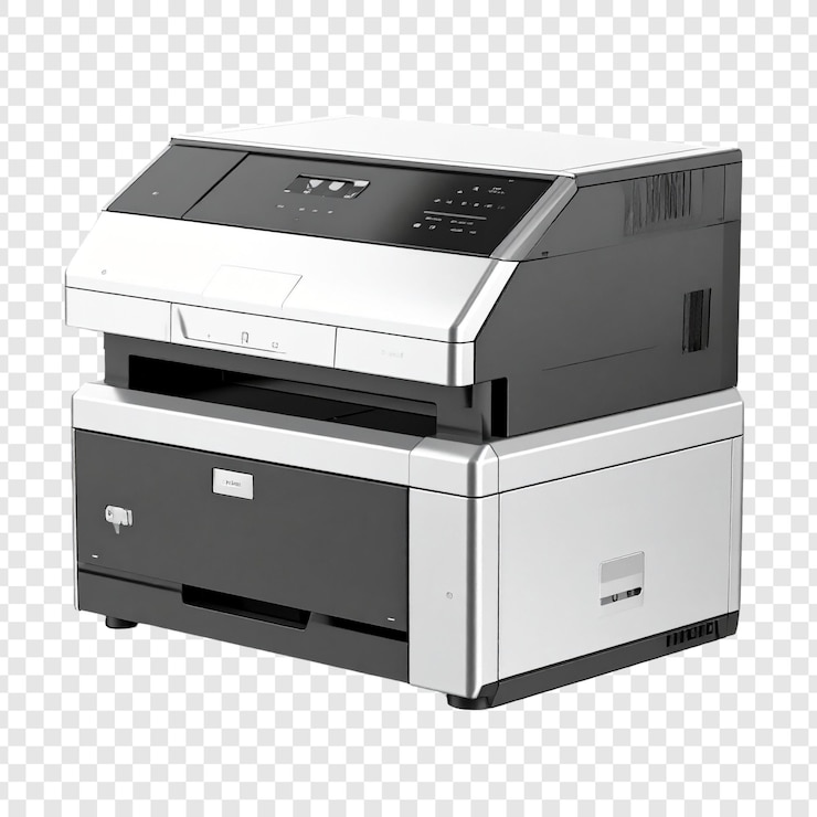 PSD multifunction printer isolated view for commercial use