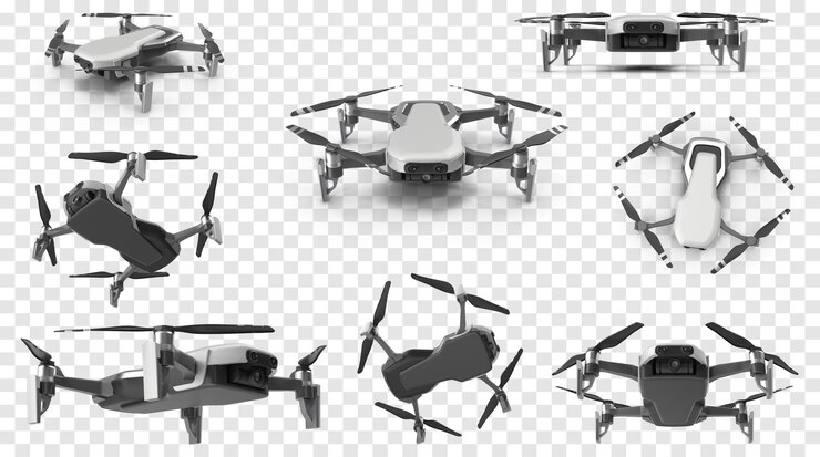 PSD multiple views of a modern drone