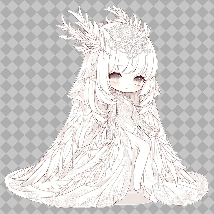 PSD mundo abierto de kawaii anime con adorables personajes de chibi diseños de pegatinas y descargas digitales