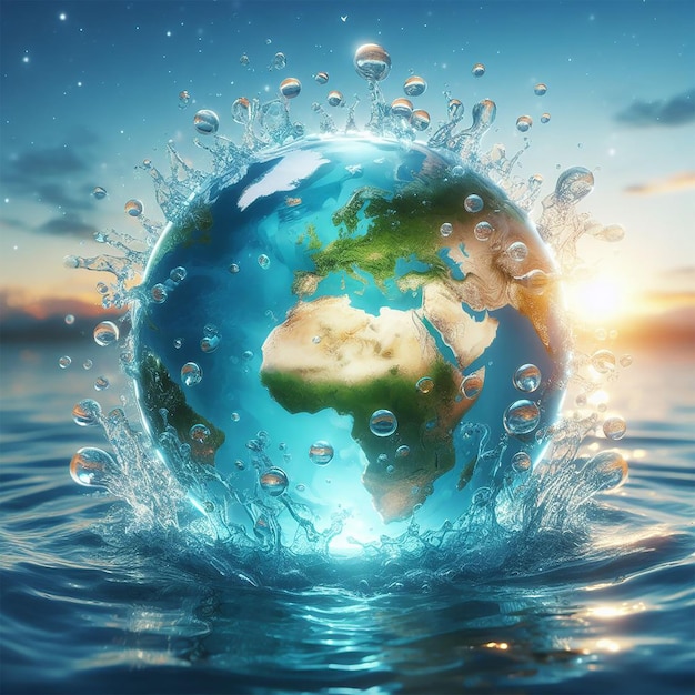 PSD mundo de água limpa para o meio ambiente para o dia mundial da água