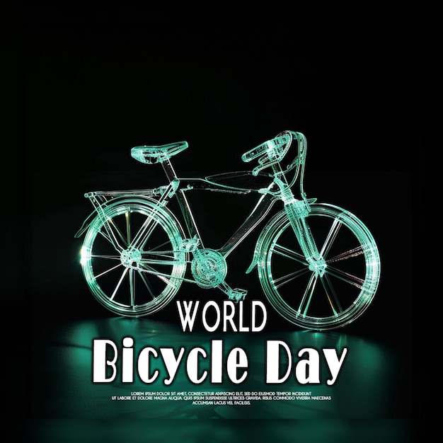 PSD mundo realista dia sem carro dia mundial dia da bicicleta fundo