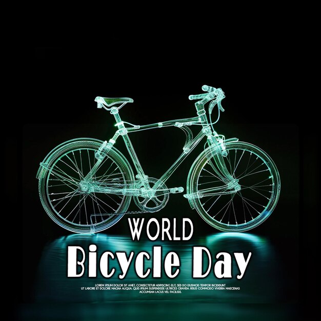 PSD mundo realista dia sem carro dia mundial dia da bicicleta fundo