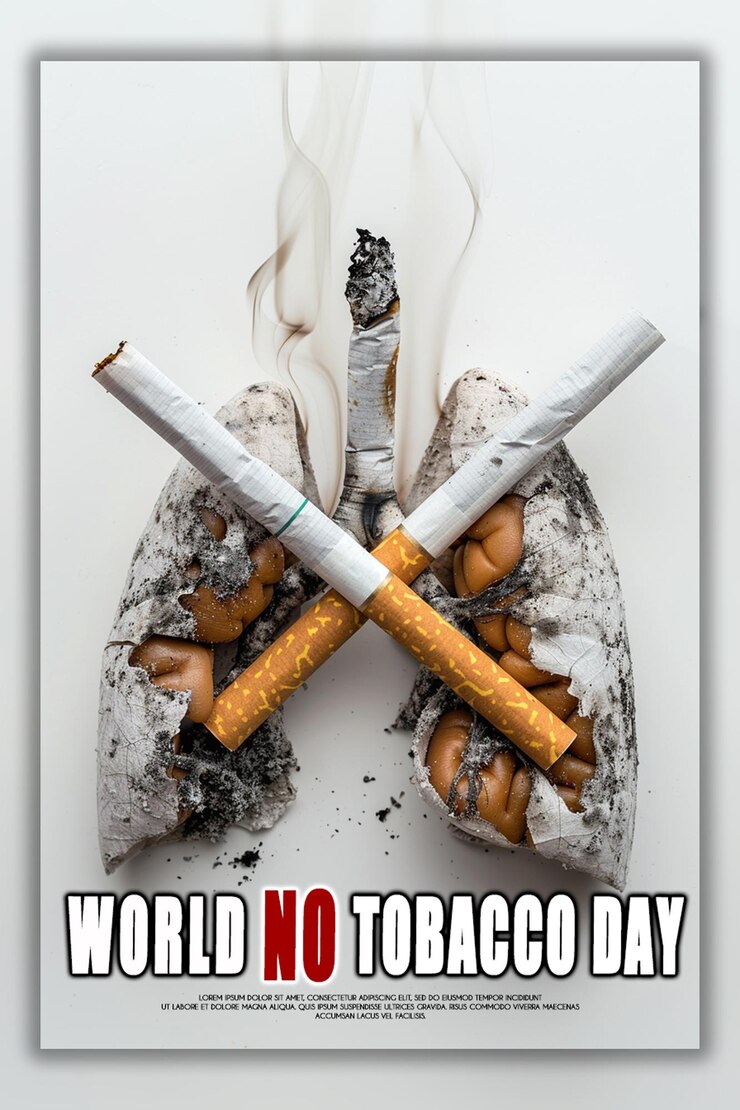 PSD mundo realista sem dia de tabaco elementos padrão de variedade fundo