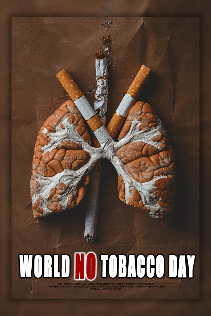 PSD mundo realista sin tabaco día elementos variedad plantilla fondo