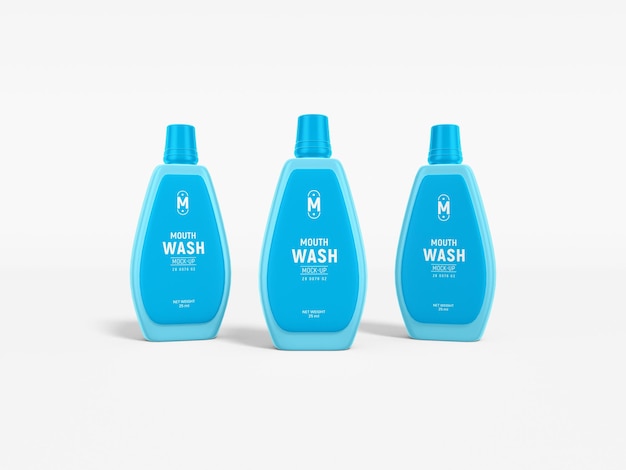 Mundspülung Plastikflasche Verpackung Mockup