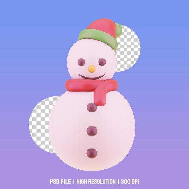 Muñeco de nieve ilustraciones 3d