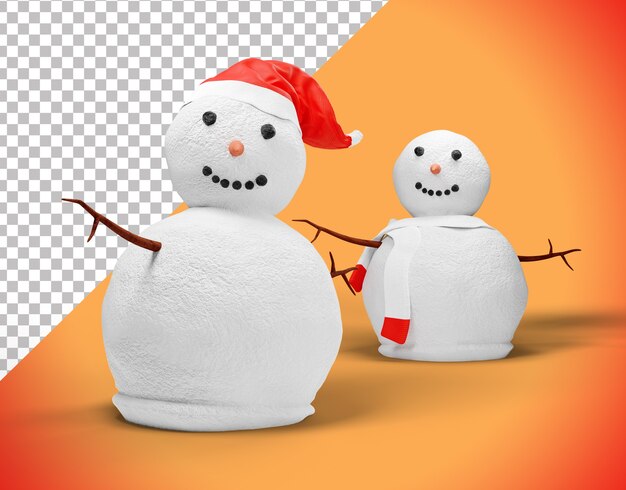 Muñeco de nieve de navidad 3d con sombrero y scraf