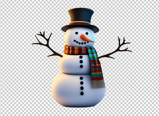 PSD muñeco de nieve de navidad 3d