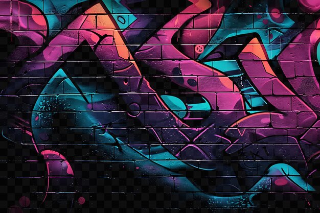 PSD un mur de graffitis colorés avec les lettres l et a
