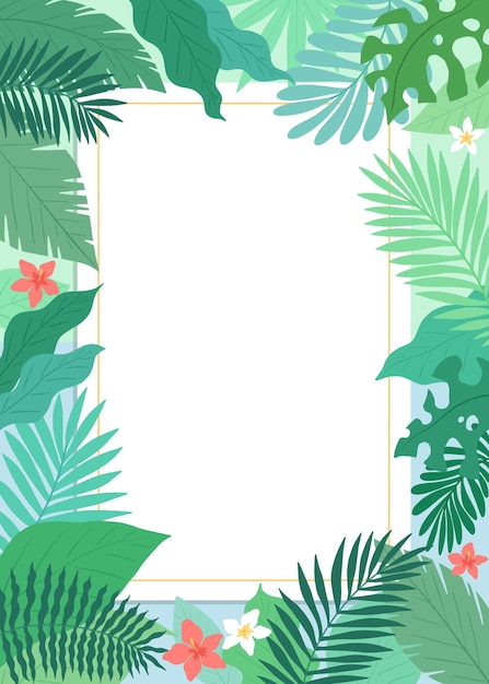 un mur qui a une bordure tropicale et un endroit pour le texte