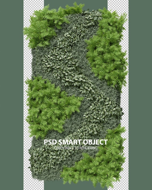 Mur Vert Réaliste Rendu 3d D'objets Isolés