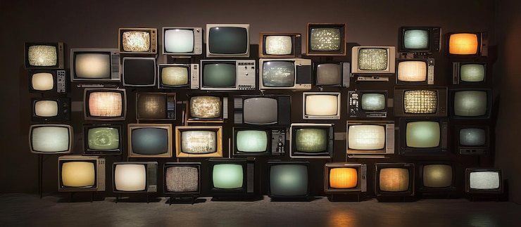 PSD mural de televisões retro