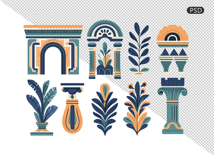 PSD mural histórico decorativo de parede