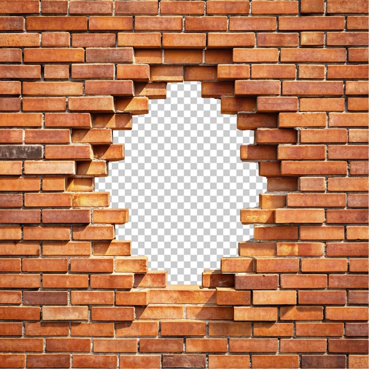 PSD muro di mattoni rotto