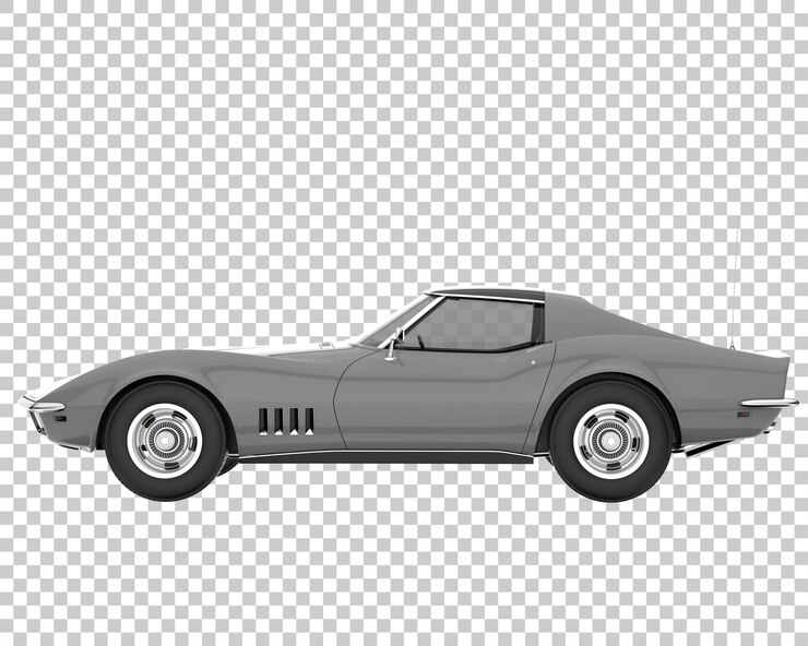 PSD muscle car sobre fondo transparente. representación 3d - ilustración